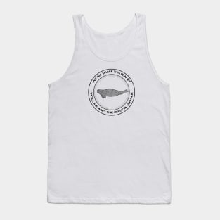 Beluga Whale - We All Share This Planet - on white Tank Top